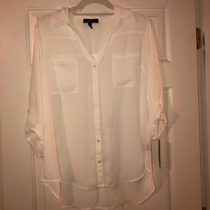 BRAND NEW WITH TAGS white button down blouse
